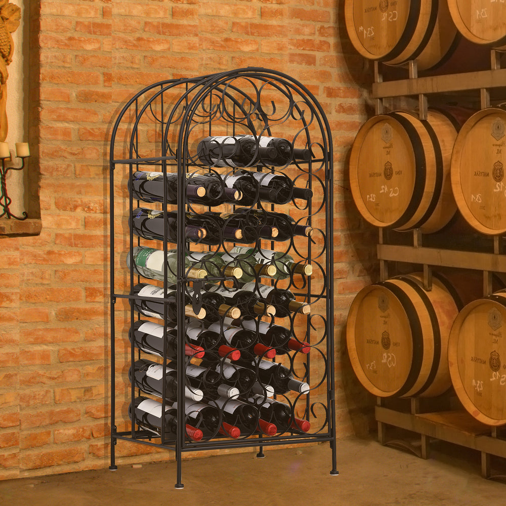 Chic Wine Haven - Stylish Lockable Black Wine Rack