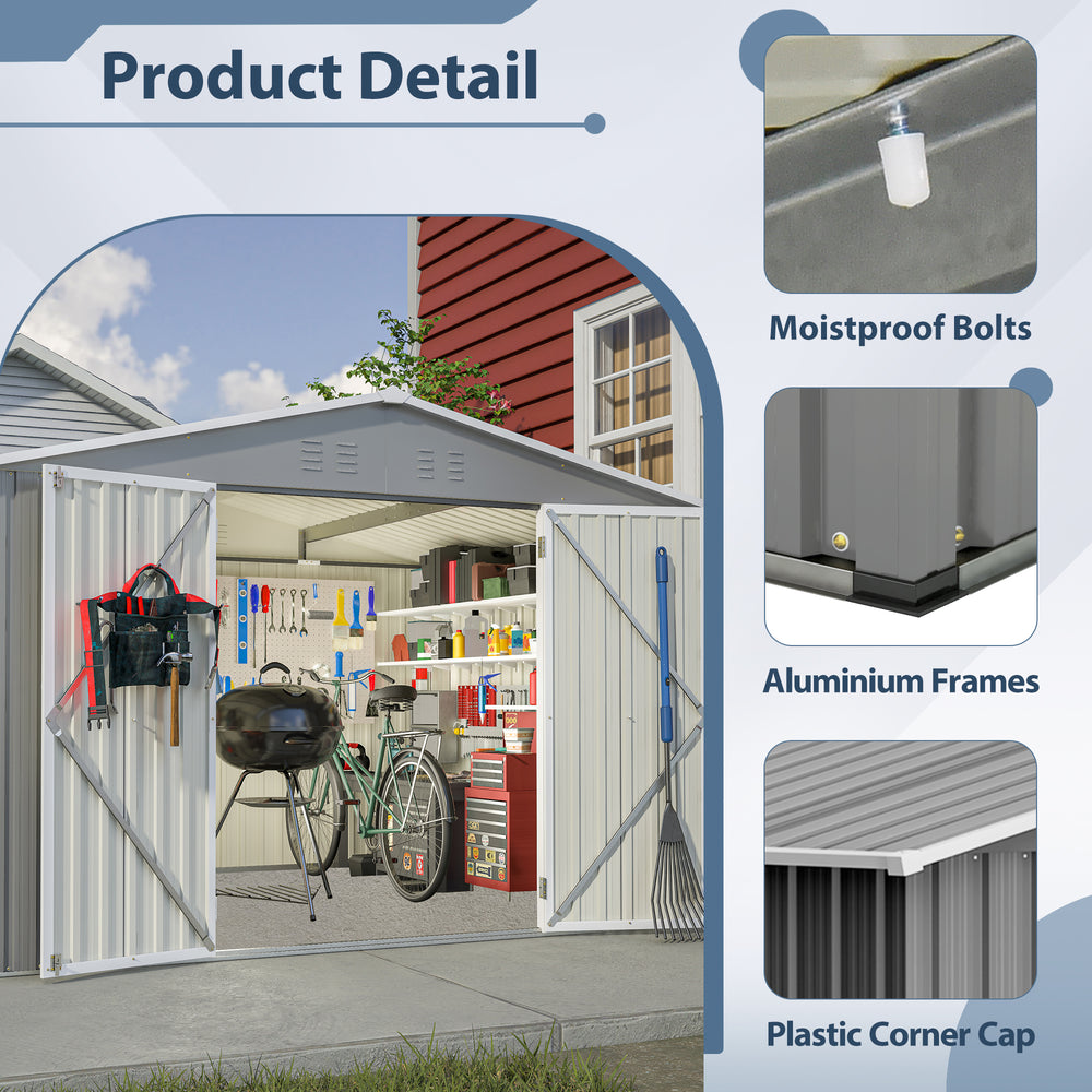 All-Weather Metal Storage Shed for Garden & Patio – Lockable & Durable