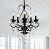 Radiant Vintage Crystal Chandelier - Matte Black & Gold Elegance