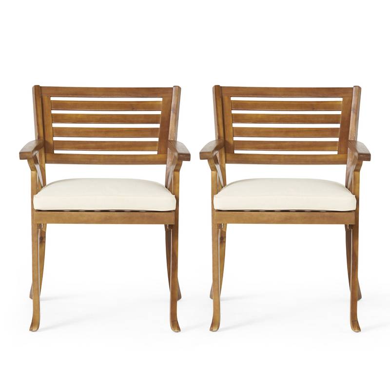 Charming Outdoor Wood Dining Chairs (Set of Two)
