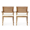 Charming Outdoor Wood Dining Chairs (Set of Two)