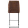 Chic Duo: Suede Cushioned Brown Chairs with Stylish Metal Legs