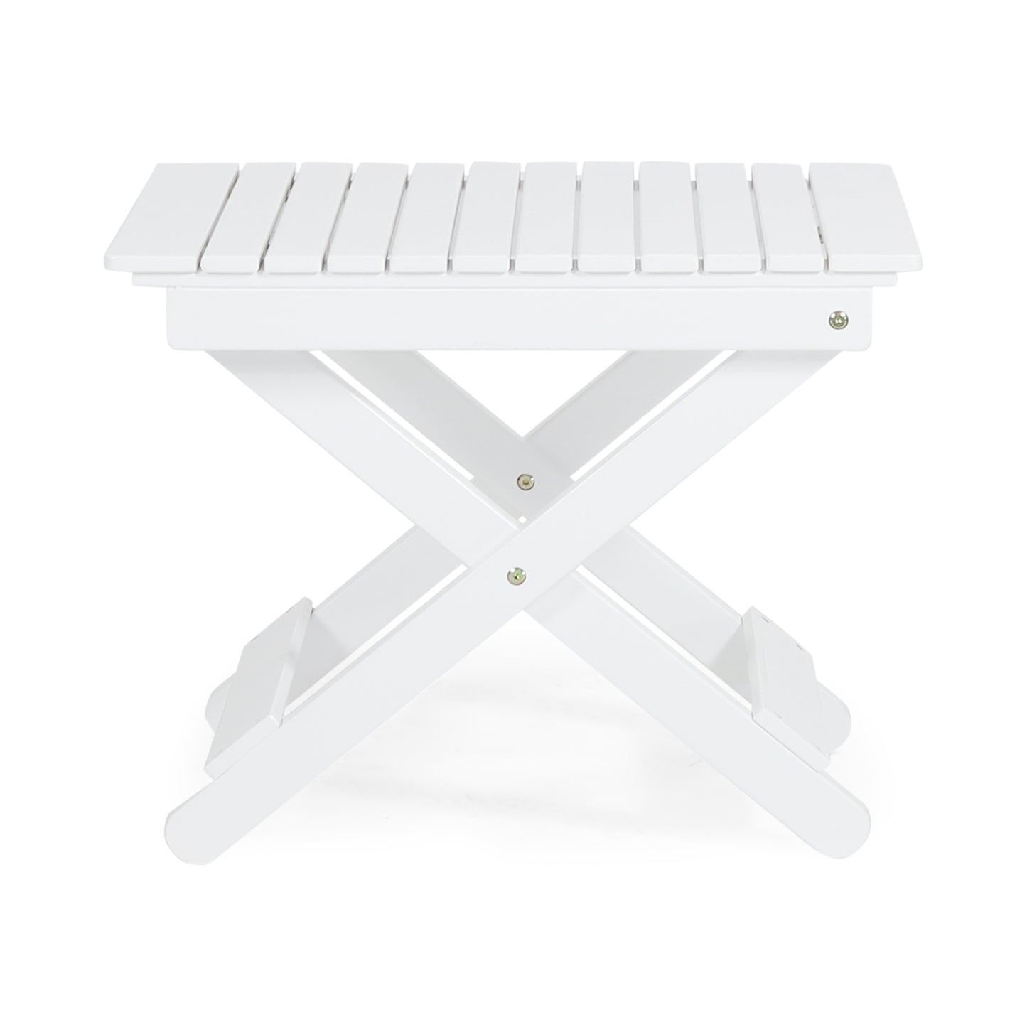 Chic White Folding Wood Side Table