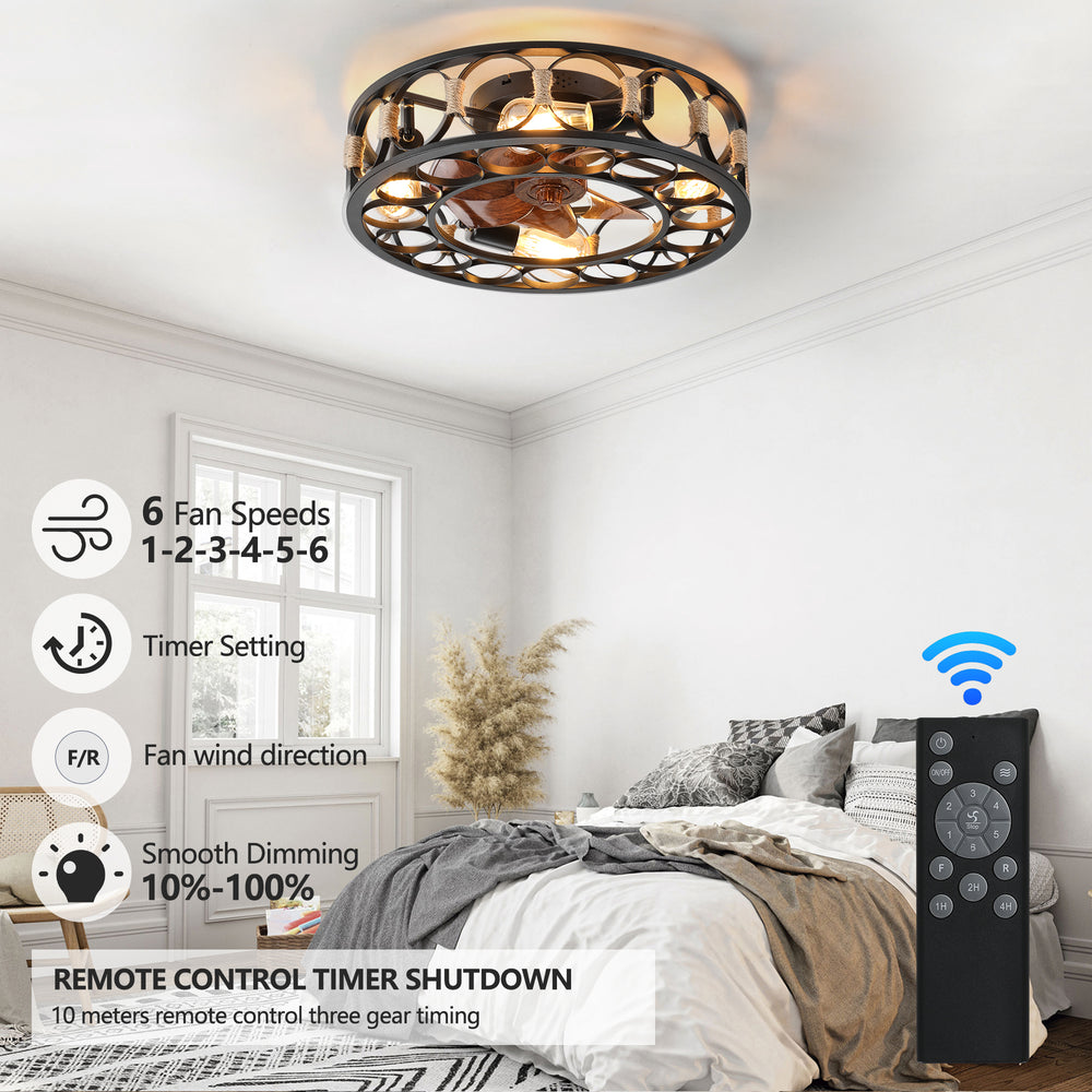 Farmhouse Chic Ceiling Fan with Remote & Lights