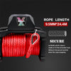 Power Pull Electric Winch with Synthetic Red Rope for Jeep & Truck Towing