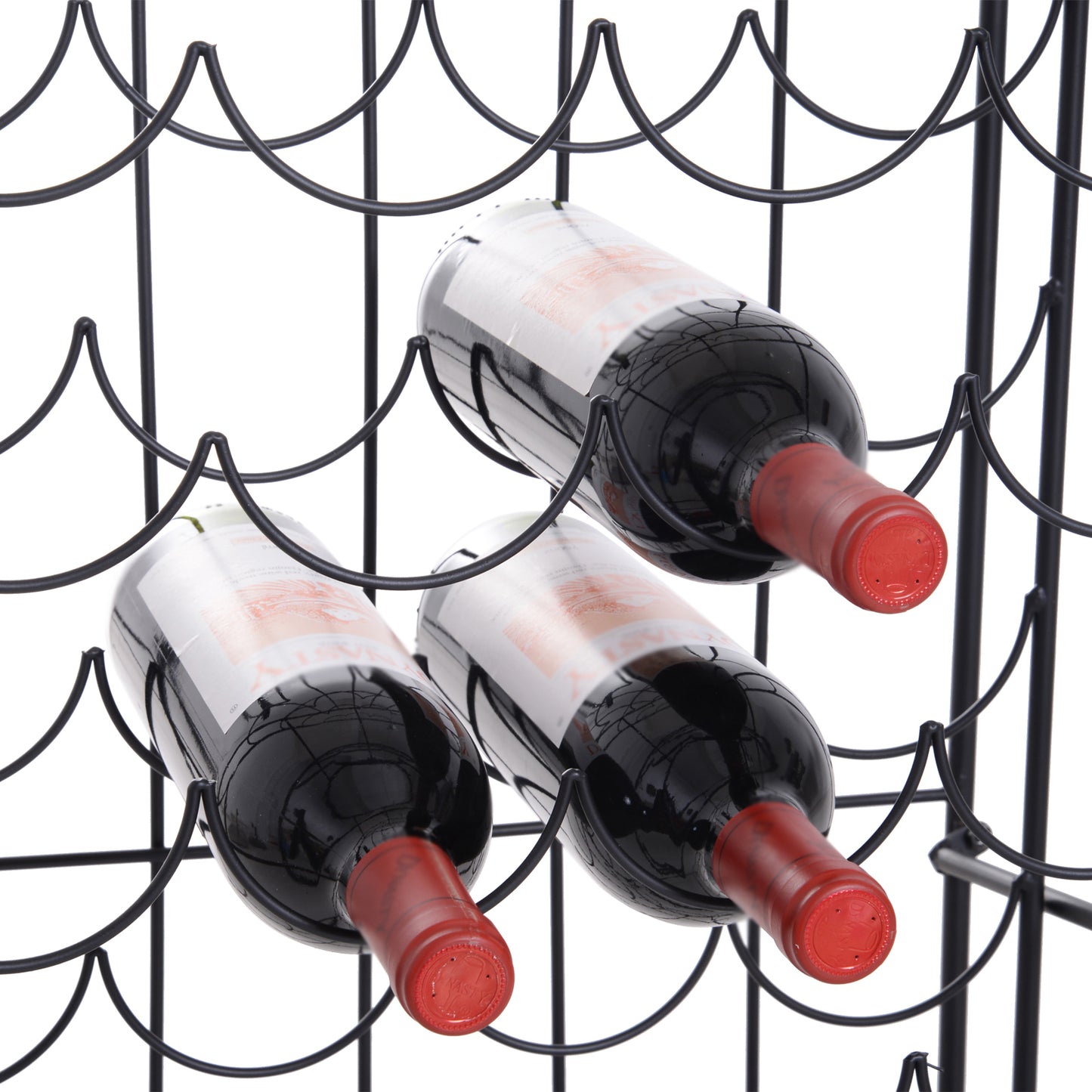 Chic Wine Haven - Stylish Lockable Black Wine Rack