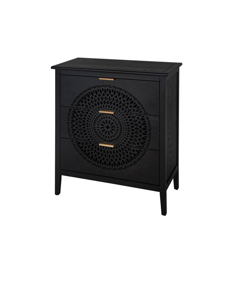 Chic Hollow-Carved 3-Drawer Storage Chest