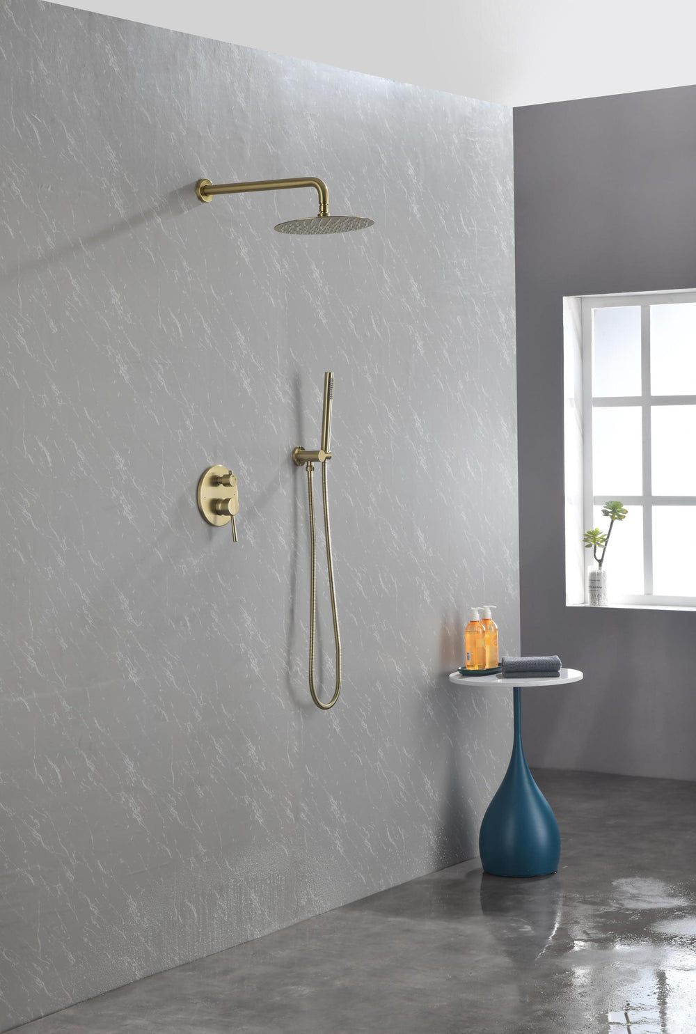 Luxurious Rainfall Shower Set in Brushed Gold