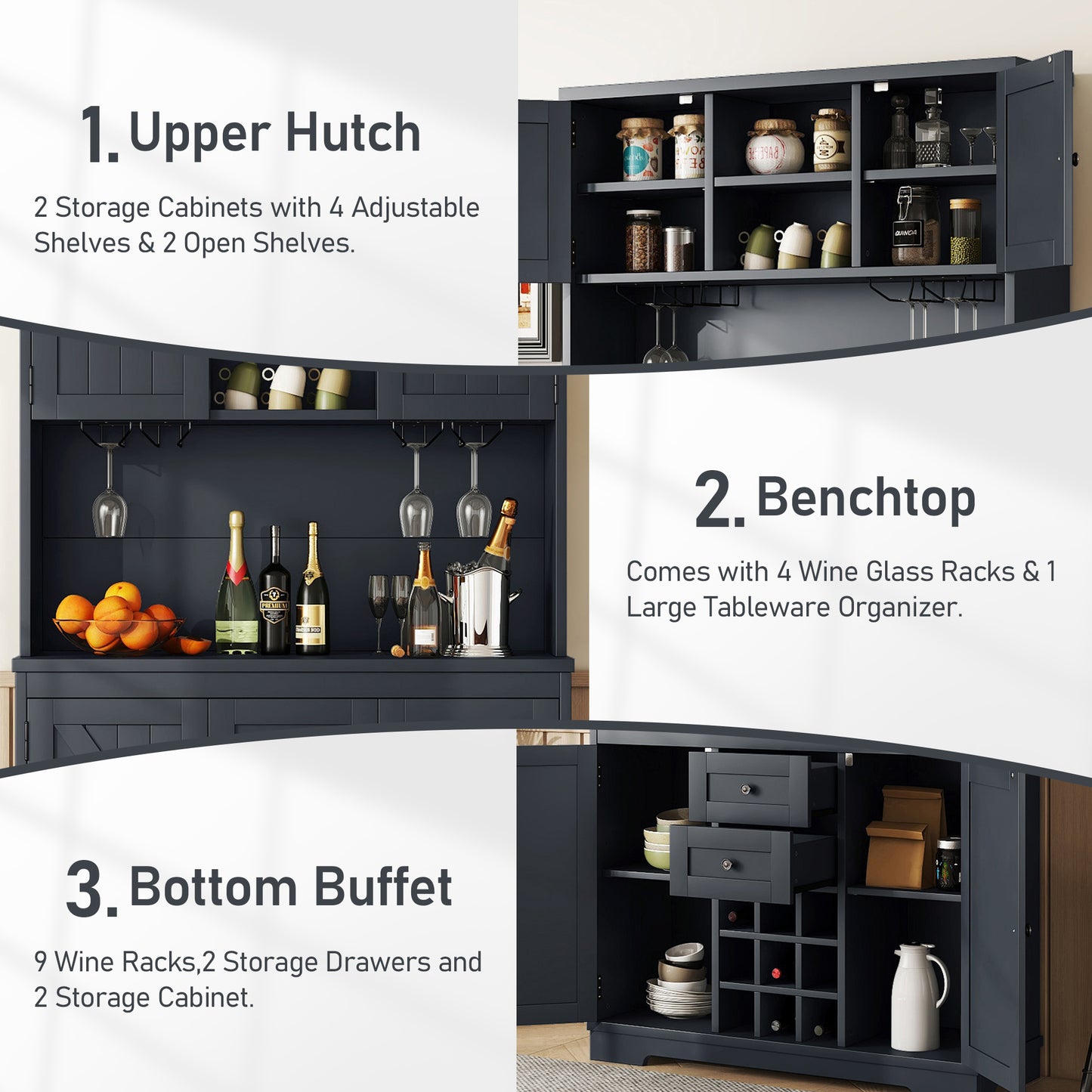 Charming Coffee & Wine Bar Cabinet