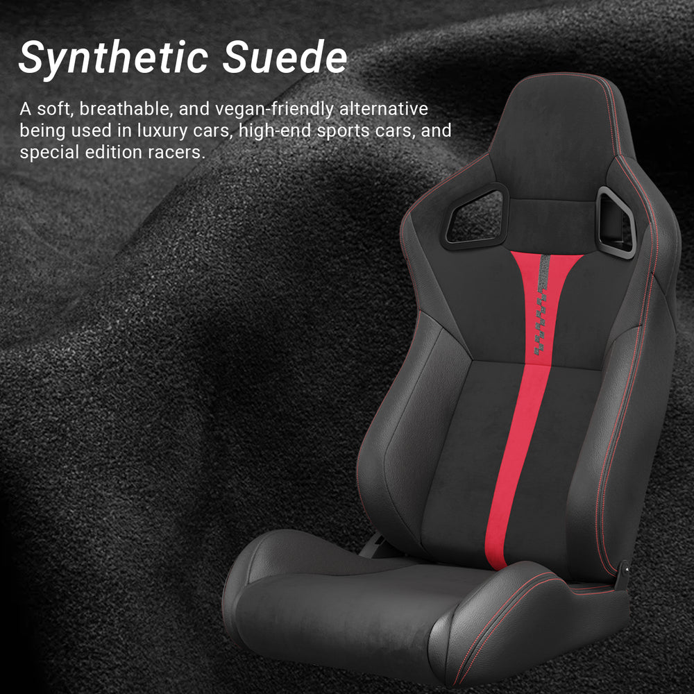 Sporty Red Racing Seats with Reclinable Design