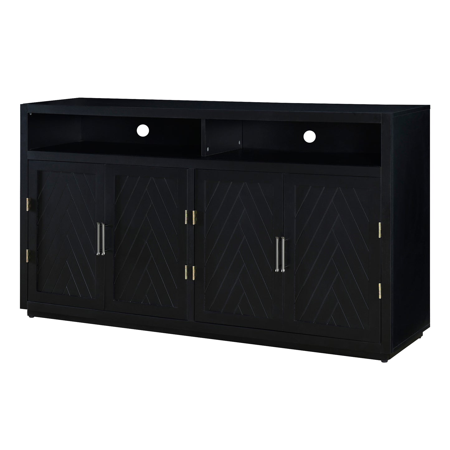 Stylish Black Classic Sideboard with Adjustable Shelves