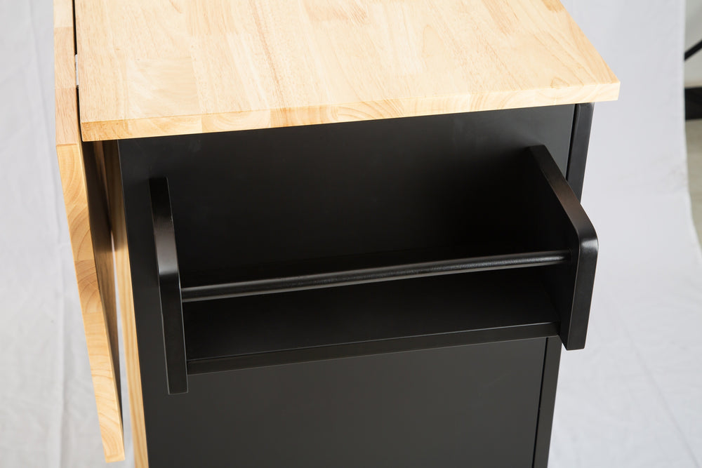 Versatile Kitchen Island Cart with Expandable Tabletop and Ample Storage