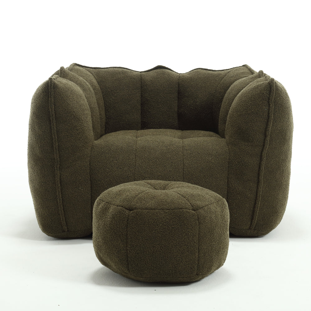 Cozy Nest Bean Bag Sofa with Footstool