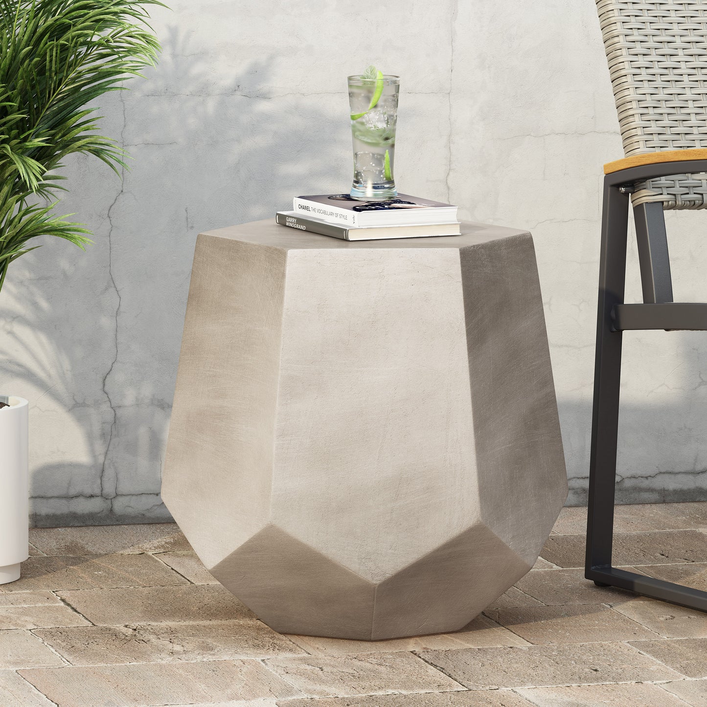 Calgary Outdoor Side Table - Light Grey