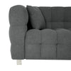 Cozy Grey Teddy Fleece Sofa with Throw Pillows