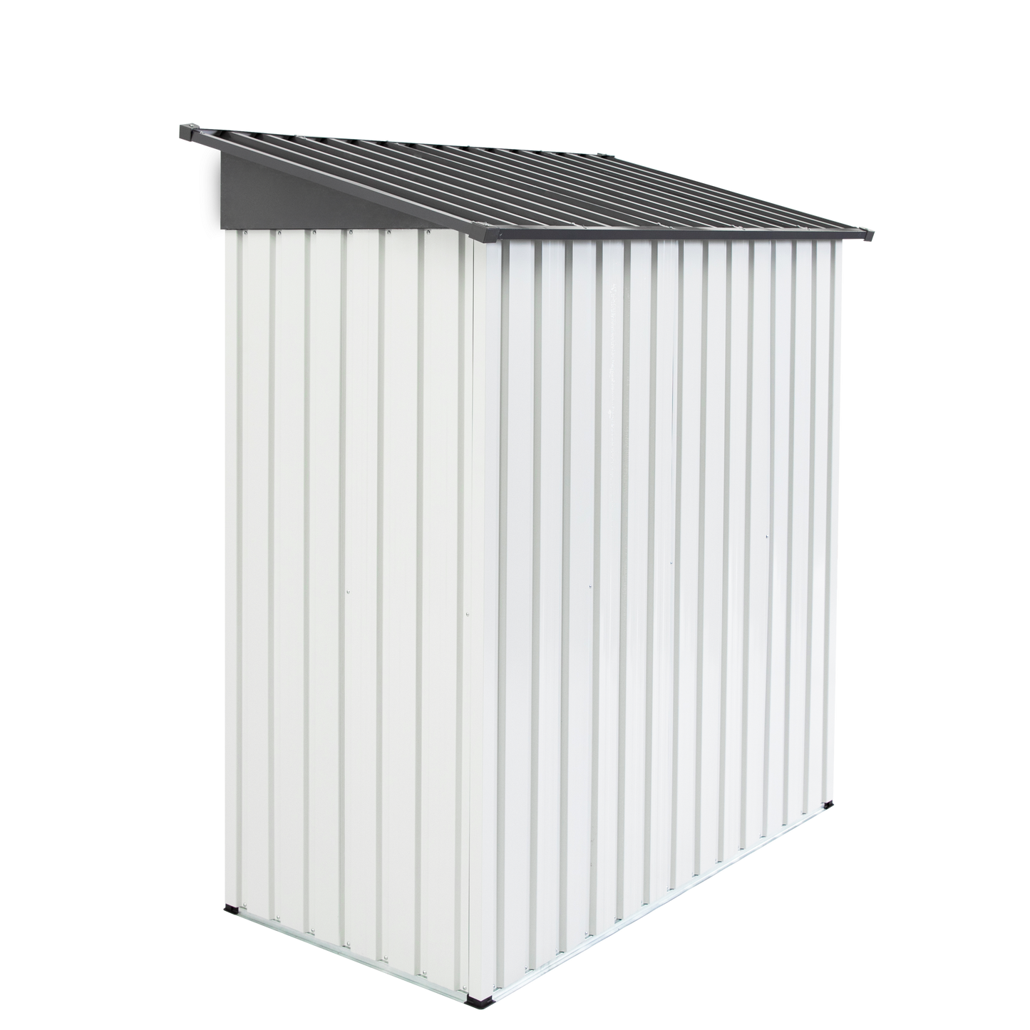 Garden Essentials Metal Storage Shed - Gray & White Rainproof Tool Keeper