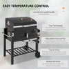 Outsunny Portable Charcoal Grill with Side Table and Storage