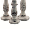 Charming White Mango Wood Candle Holders - Set of Three