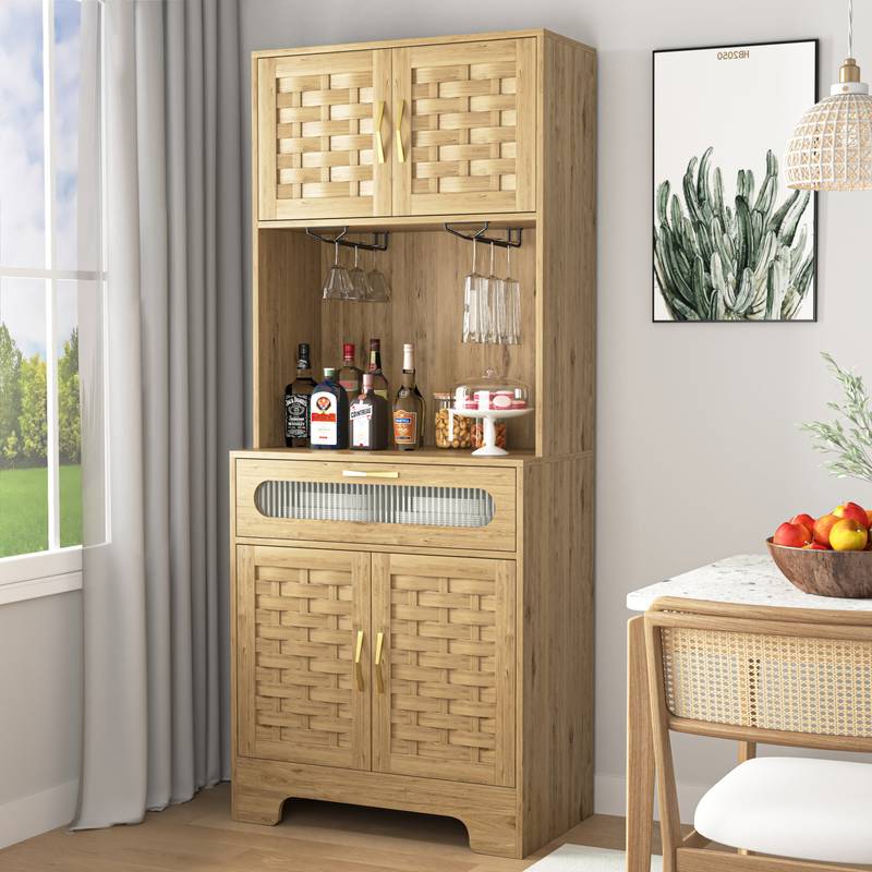 Stylish Tall Pantry & Bar Cabinet