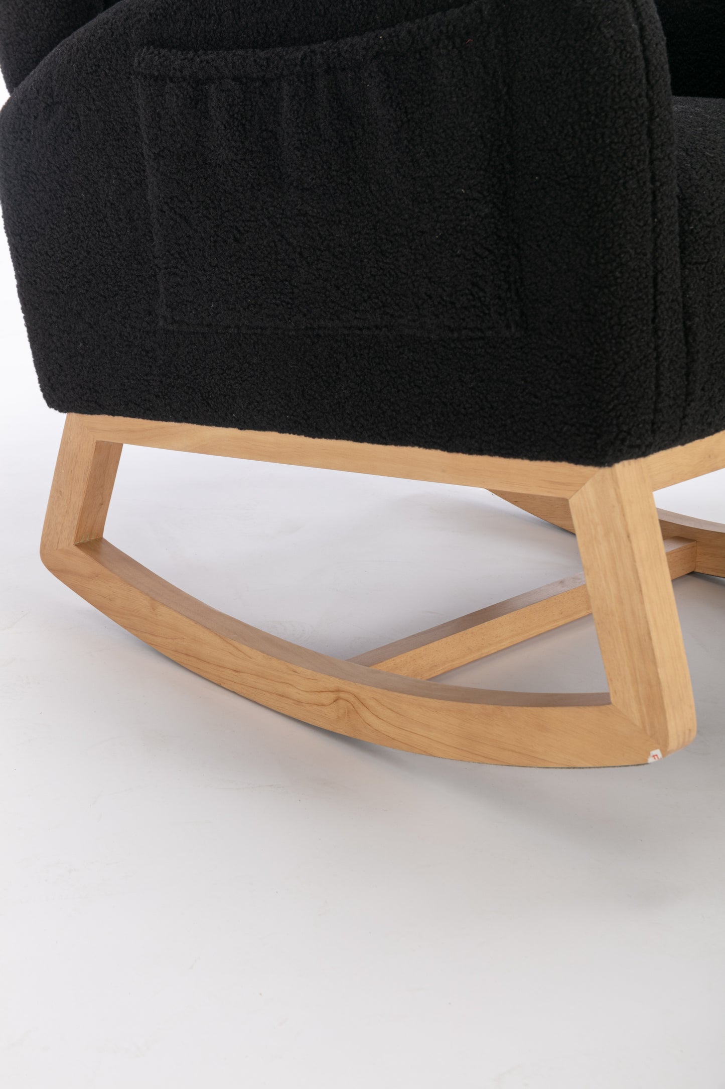 Cozy Teddy Rocking Chair with Stylish Wood Legs