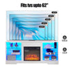 Modern Electric Fireplace TV Stand with LED Lights and USB Charging