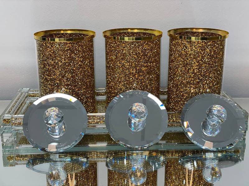 Chic Glass Canister Set with Tray - Perfect Gift!