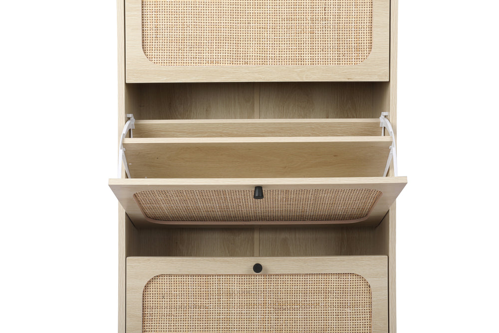 Chic Rattan Shoe Rack for Entryway