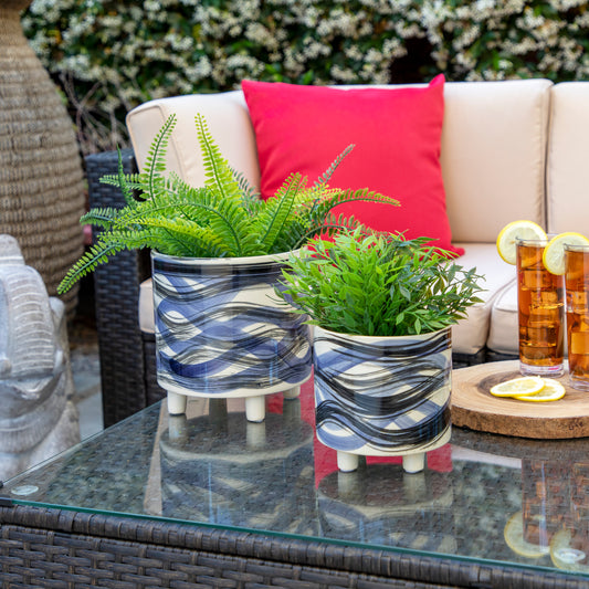 Stylish Blue Footed Planters