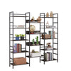 Retro Industrial Triple Shelf Bookshelf in Dark Grey