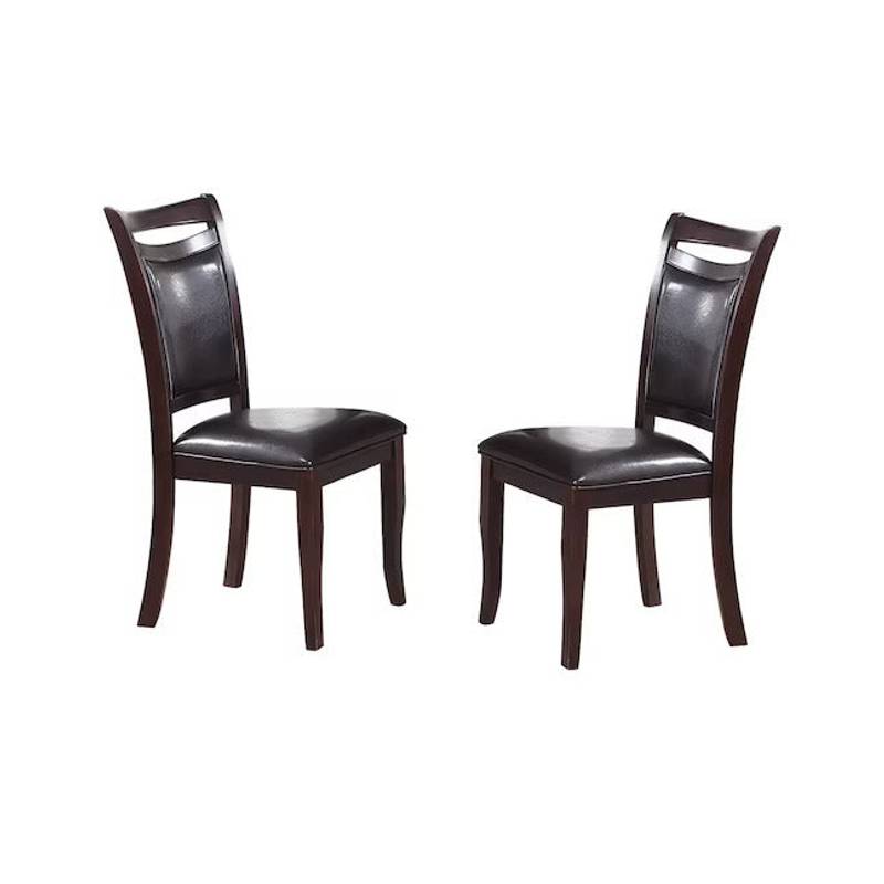 Chic Duo: Mid-Century Modern Faux Leather Dining Chairs in Brown