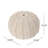 Snug Beige Knitted Pouf