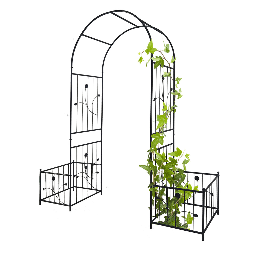 Elegant Climbing Garden Arch with Plant Stands