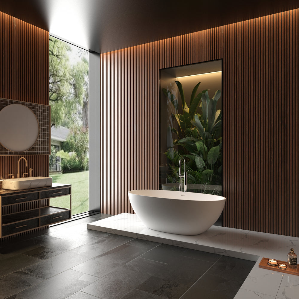 Luxury Matte White Freestanding Soaking Tub