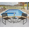 Chic Rattan Patio Set with Modern Round Table