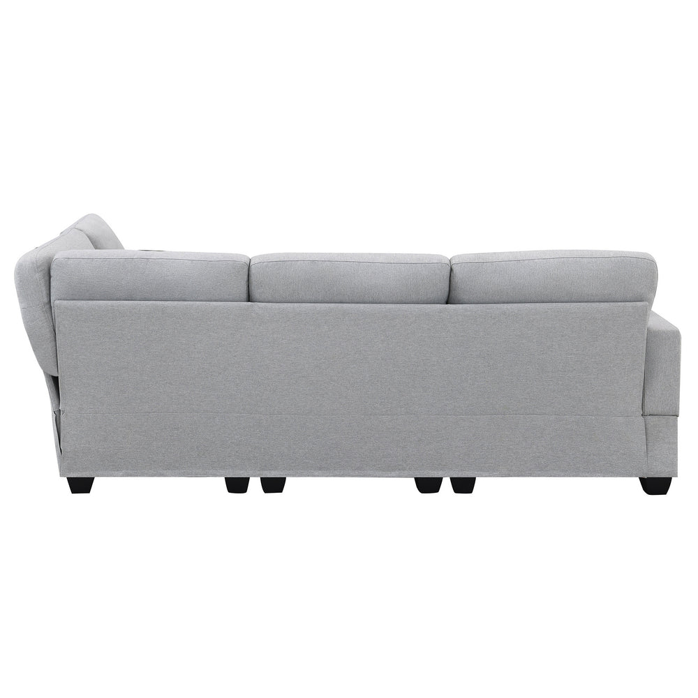 Chic Modular L-Shaped Sofa Set with Convertible Ottoman