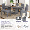 Modern Gray Dining Set with Extendable Table & Cozy Bench