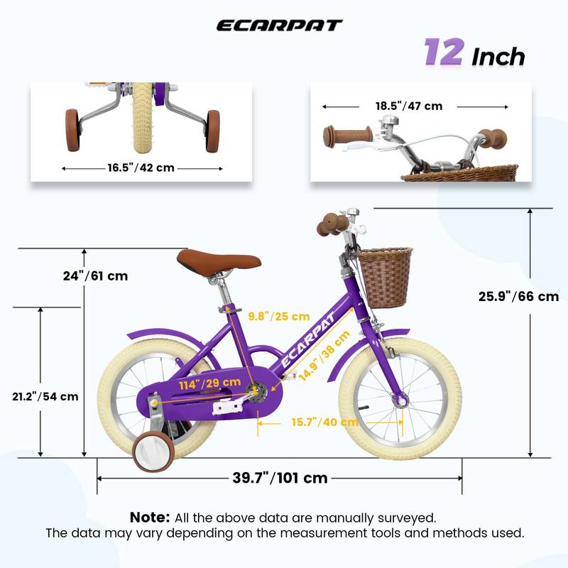 Little Rides Girls' Bike with Training Wheels