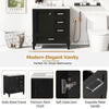 Sleek Black Bathroom Vanity with Sink and Soft-Close Storage