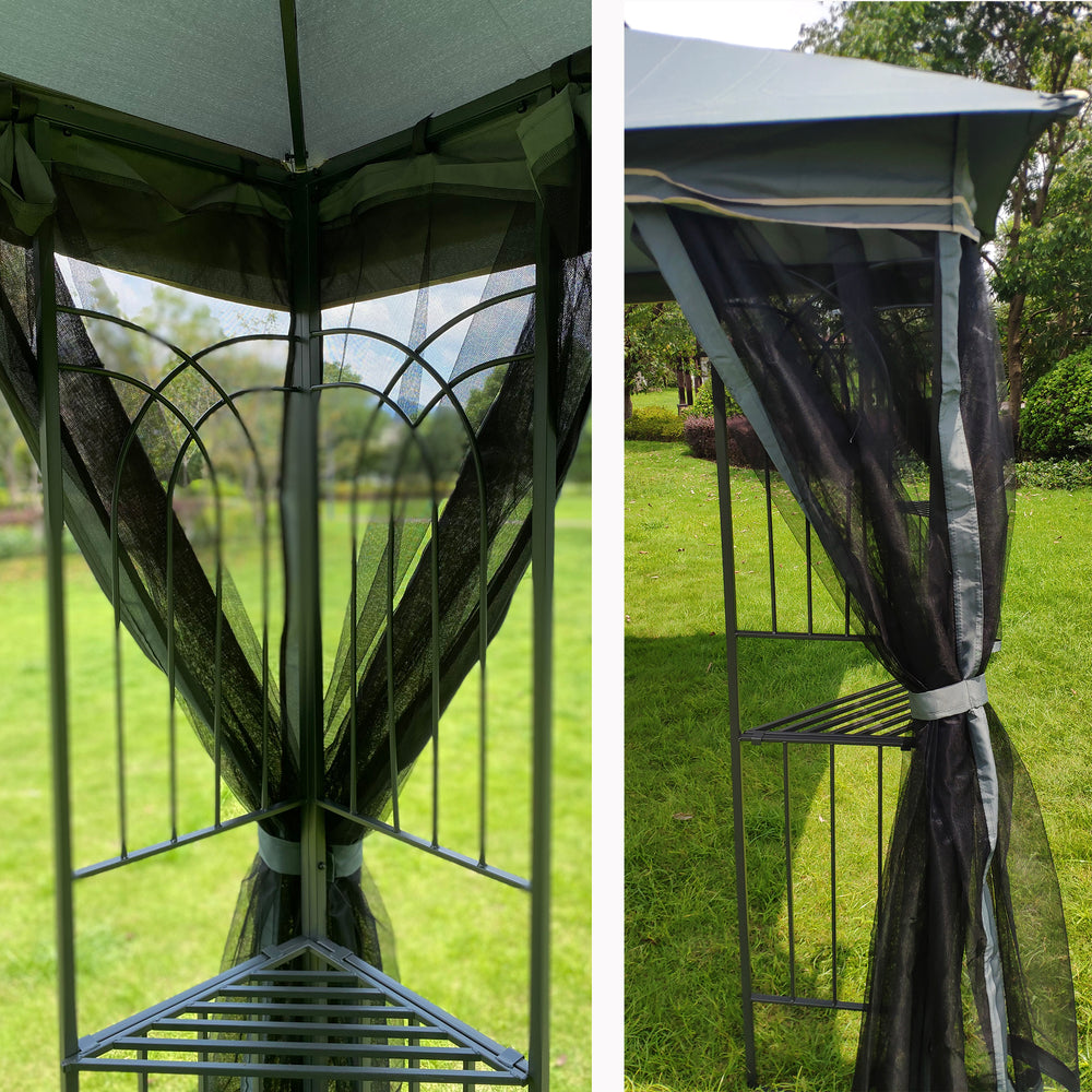 Cozy Outdoor Gazebo Canopy with Bug Screen