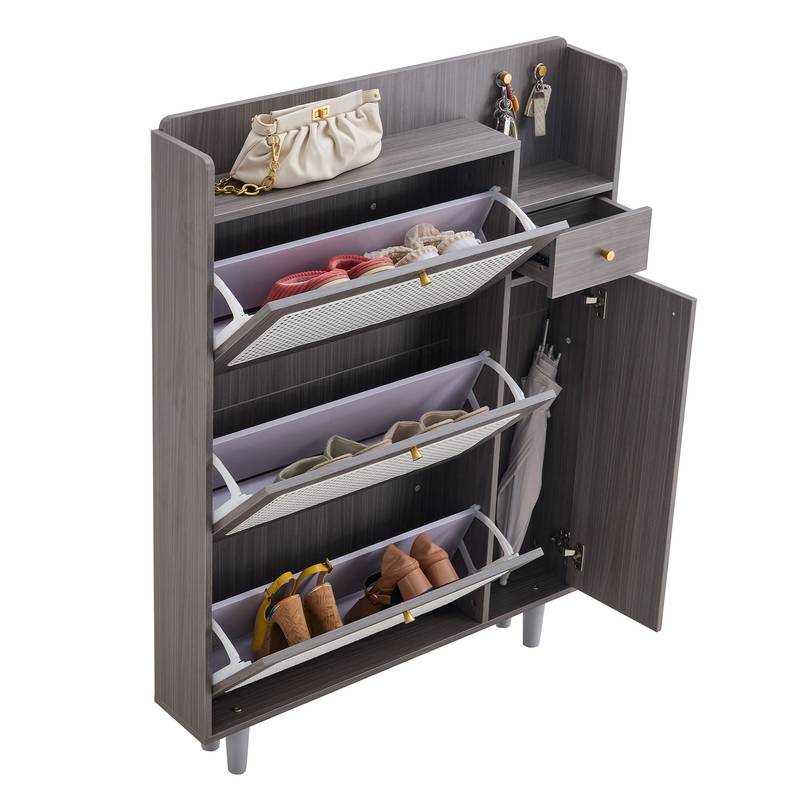 Chic Rattan Shoe & Storage Cabinet