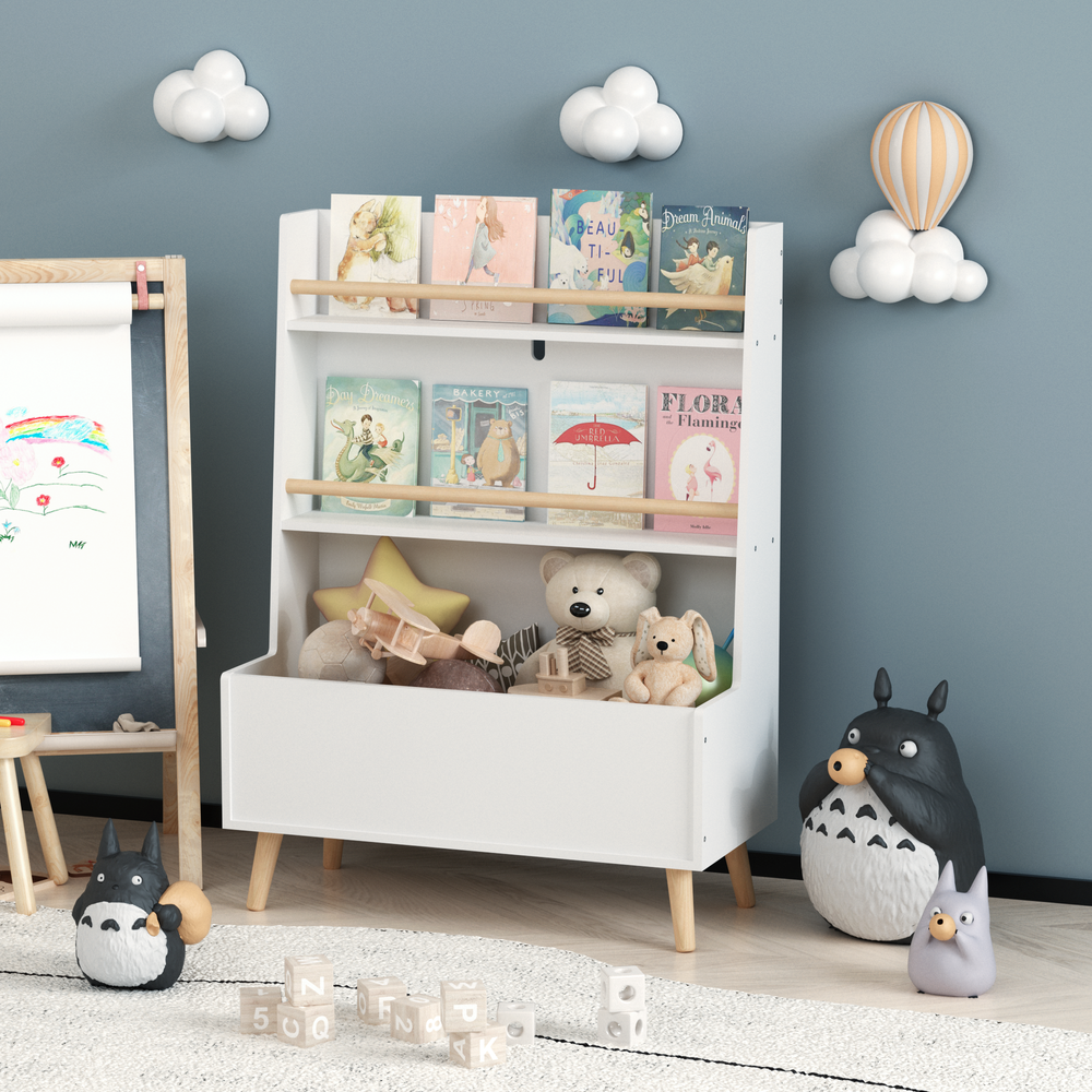 Brightly Kids Bookshelf & Toy Organizer