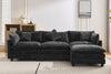 Chic L-Shape Chenille Sofa with Ottoman & Pillows