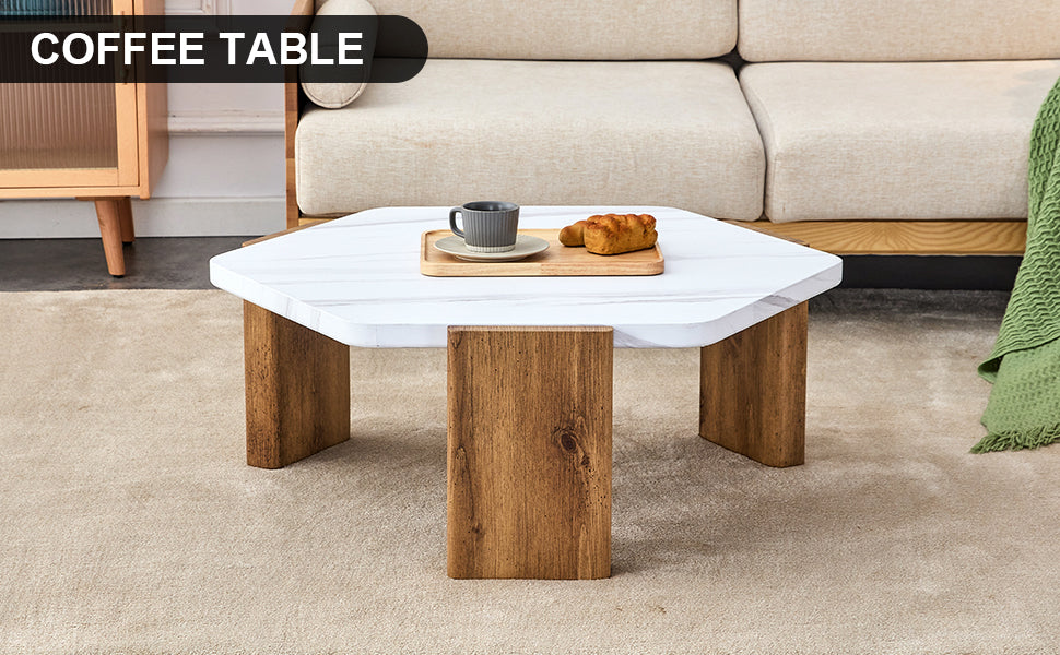 Chic White Top Coffee Table