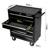 Rolling Tool Organizer with Five Drawers - Black