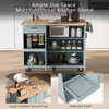 Rolling Kitchen Island with Foldable Top and Storage