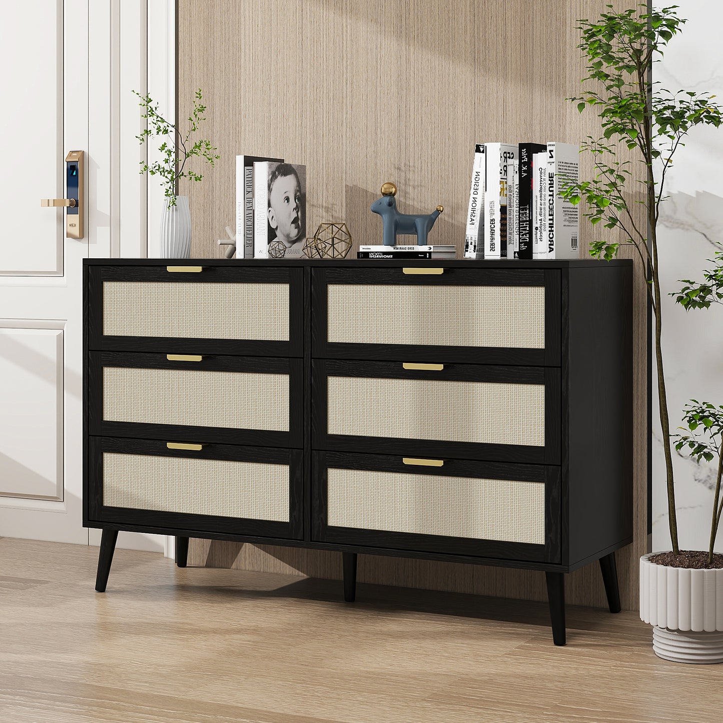 Chic Black Wooden Dresser