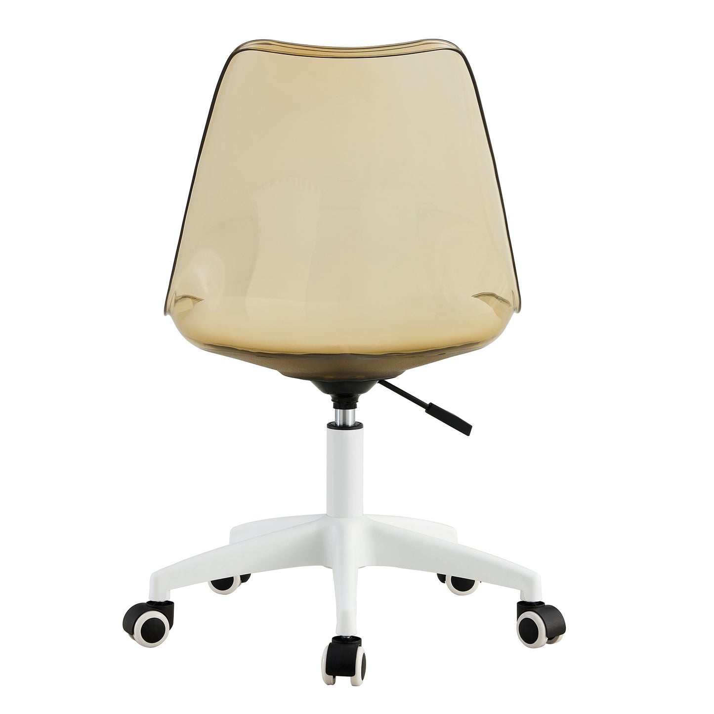 Swivel Comfort: Stylish Armless Desk Chair in Amber Brown