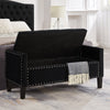 Chic Storage Bench with Armrests and Nailhead Trim