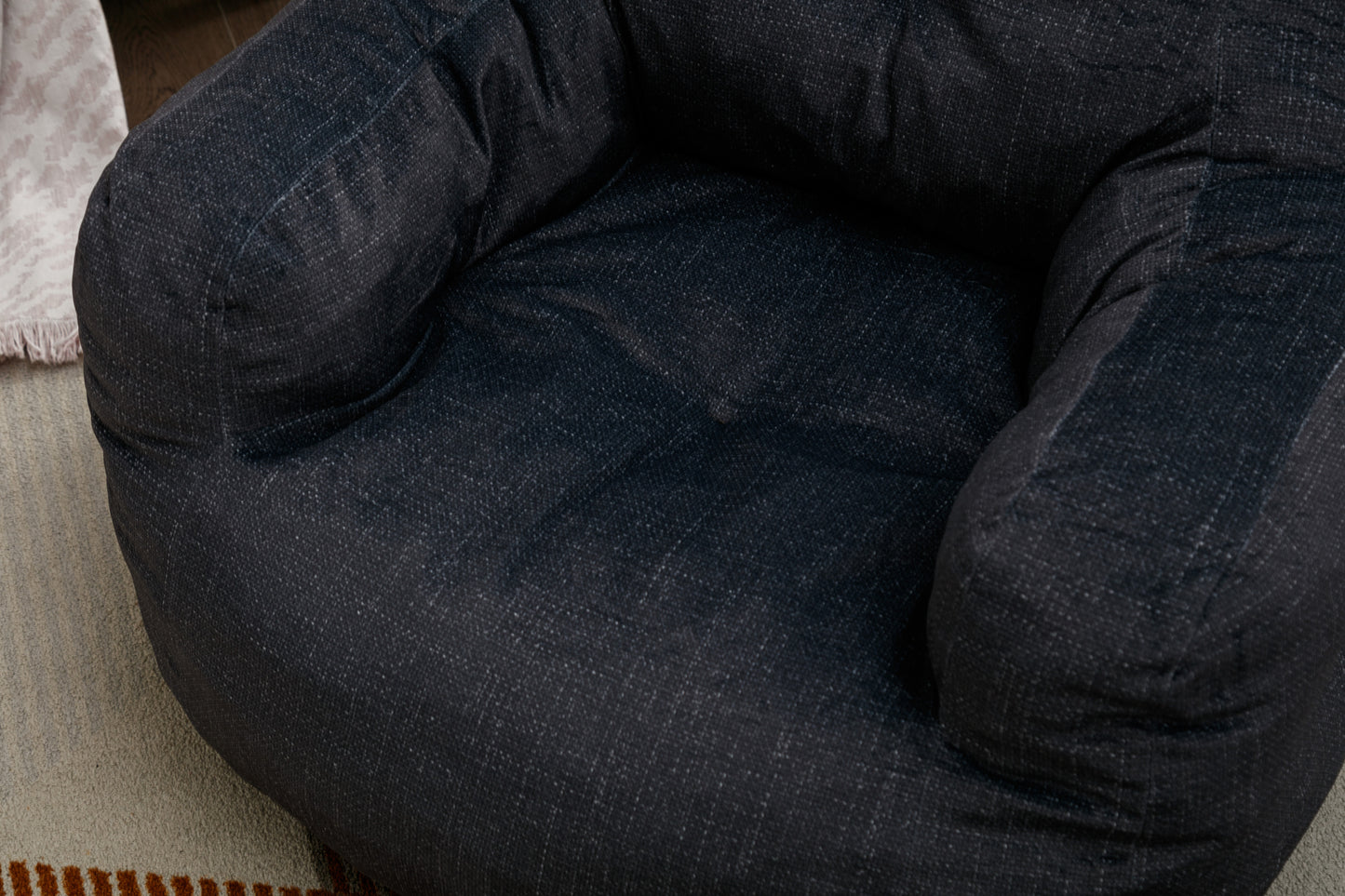 Cozy Velvet Memory Foam Bean Bag - Dark Gray