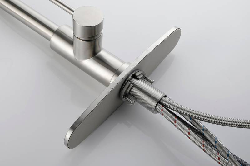 Sleek Pull-Down Kitchen Faucet with Brushed Nickel Finish